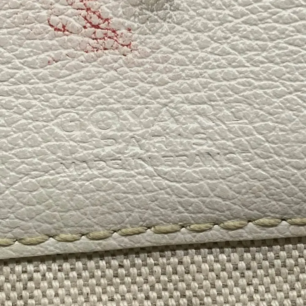 Goyard Saint Louis PM Tote Bag White Gray Light gray Coated Canvas Leather
